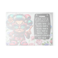Load image into Gallery viewer, Glass Cutting Board — Funny Granny Kitchen Conversion Chart Design