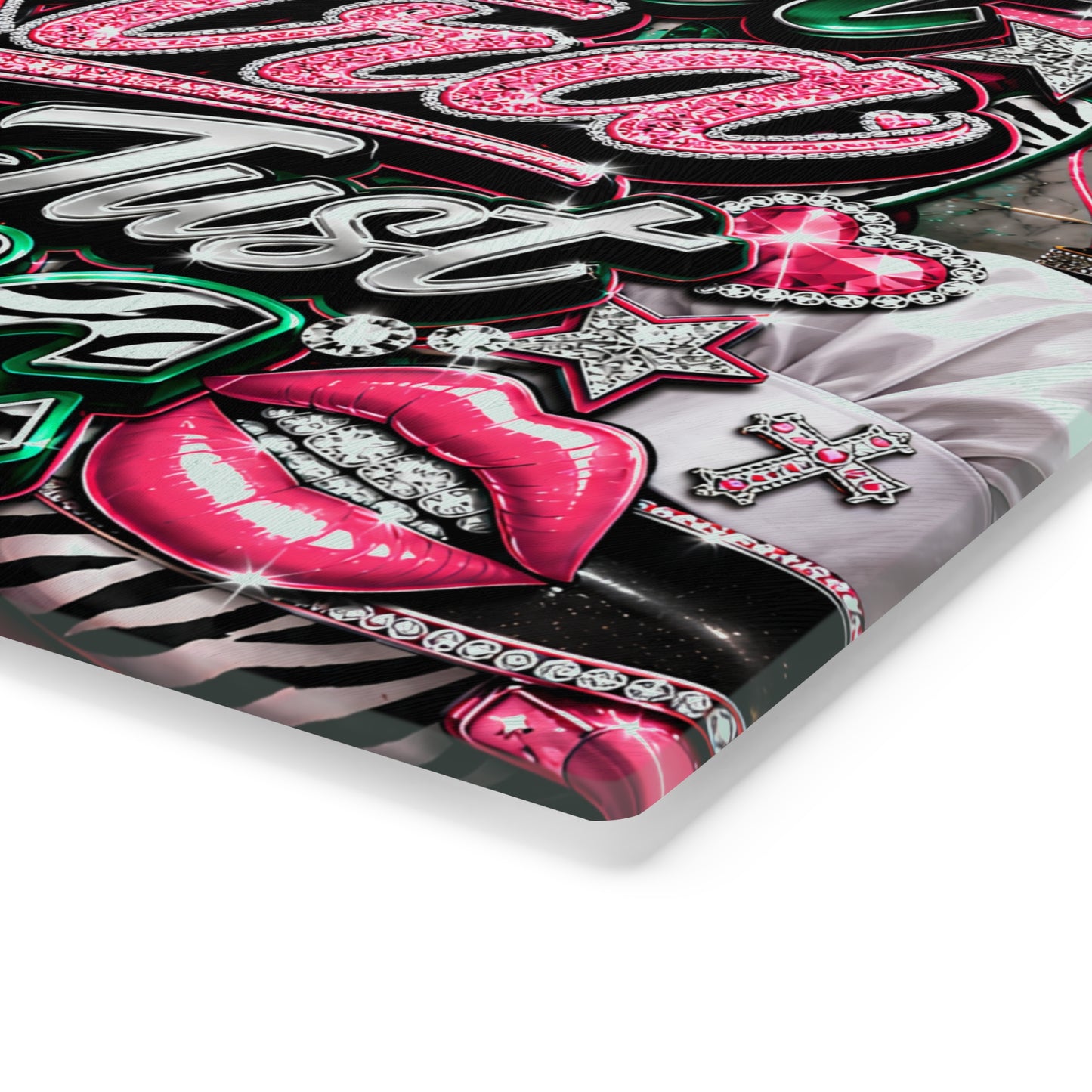 Cutting Board - "I'm Not Extra, You're Just Basic" Pink Glam Decorative Serving Board