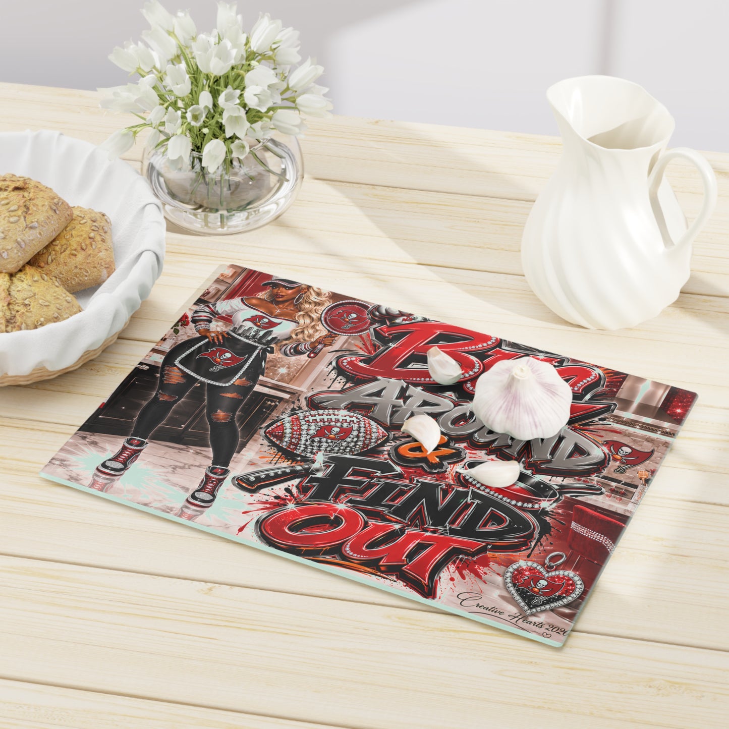 Buc Around & Find Out Cutting Board – Buccaneers Fan Kitchen Decor