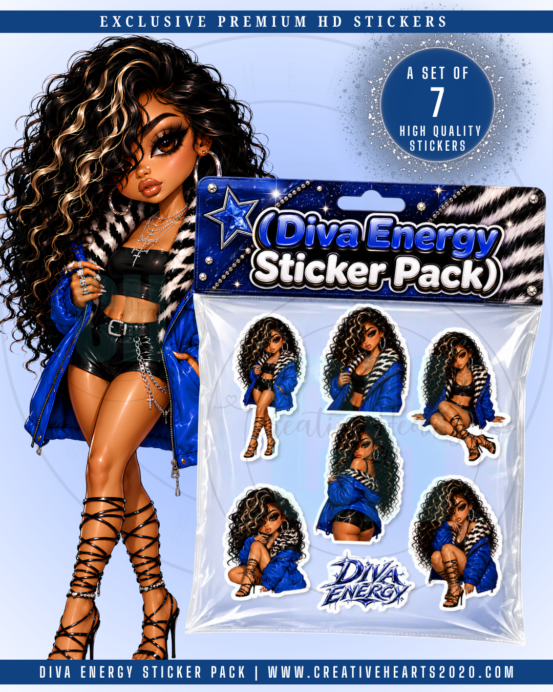 π Diva Energy Sticker Pack | Set of 7 HD Stickers π