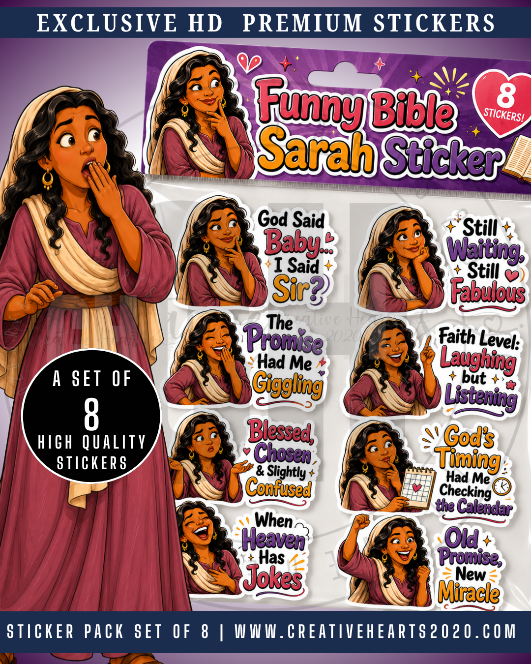 Funny Bible Sarah Sticker Pack – Digital Download ✝️