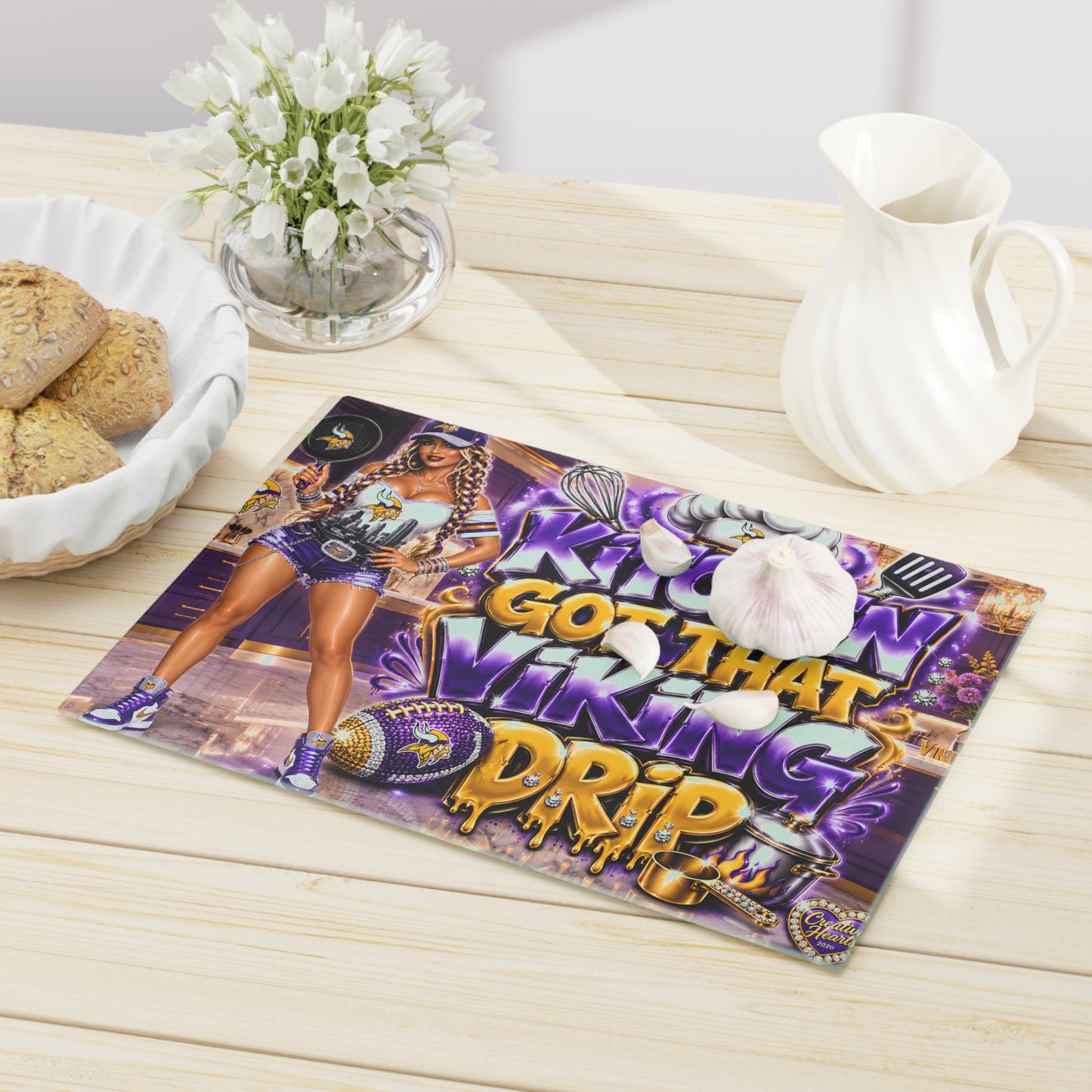 Cutting Board — Kitchen Got That Viking Drip Football Fan Serving Board