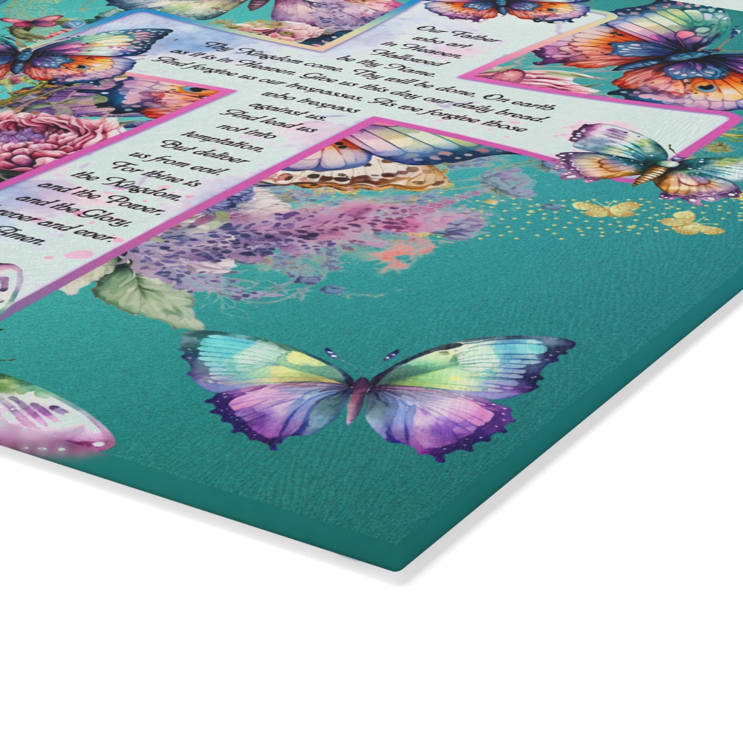 The Lord's Prayer Glass Cutting Board