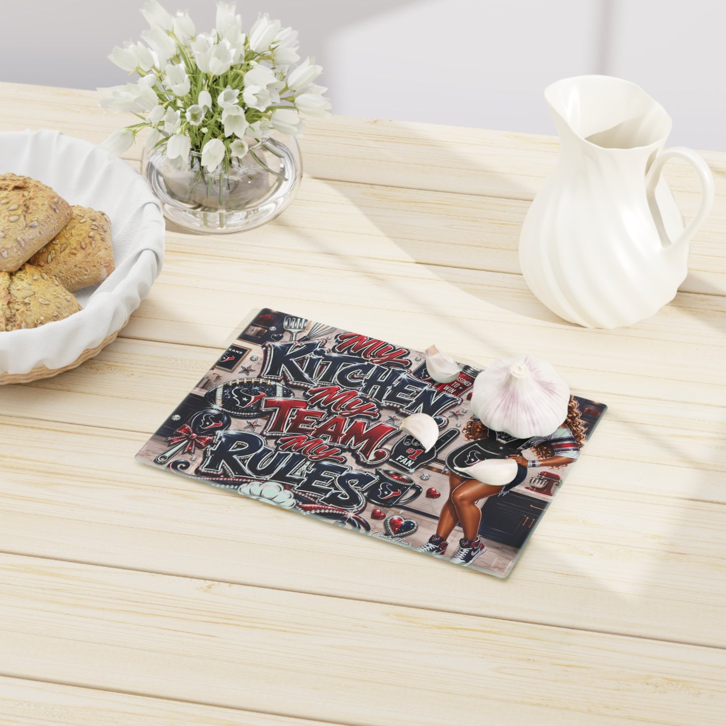 Houston Texans ‘My Kitchen, My Team, My Rules’ Decorative Cutting Board