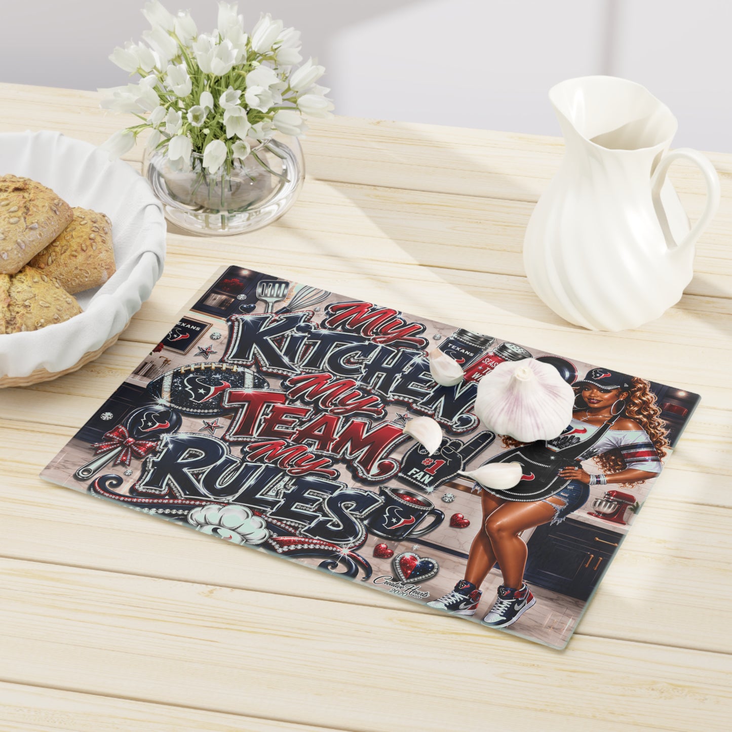 Houston Texans ‘My Kitchen, My Team, My Rules’ Decorative Cutting Board