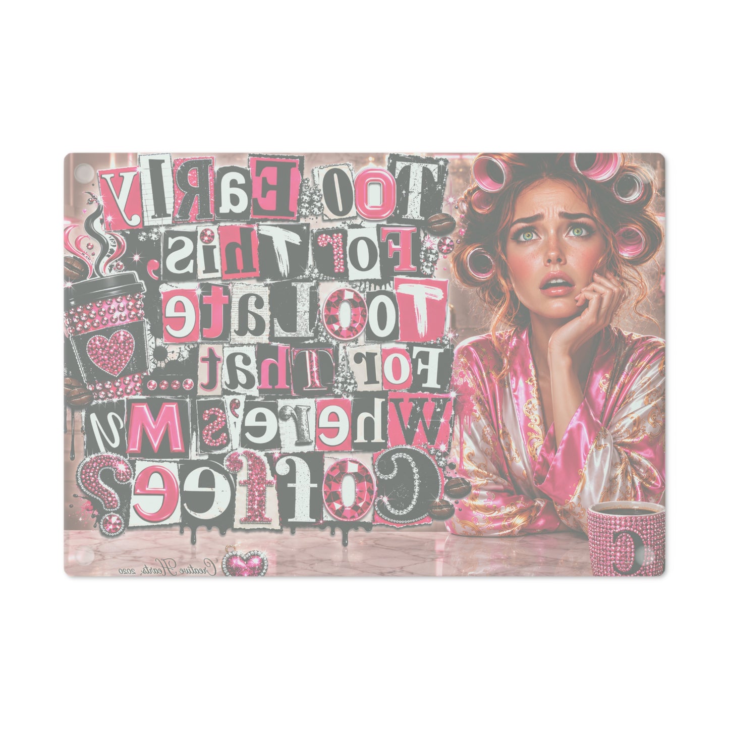 Cutting Board - "Where's My Coffee?" Funny Morning Quote Decorative Kitchen Board