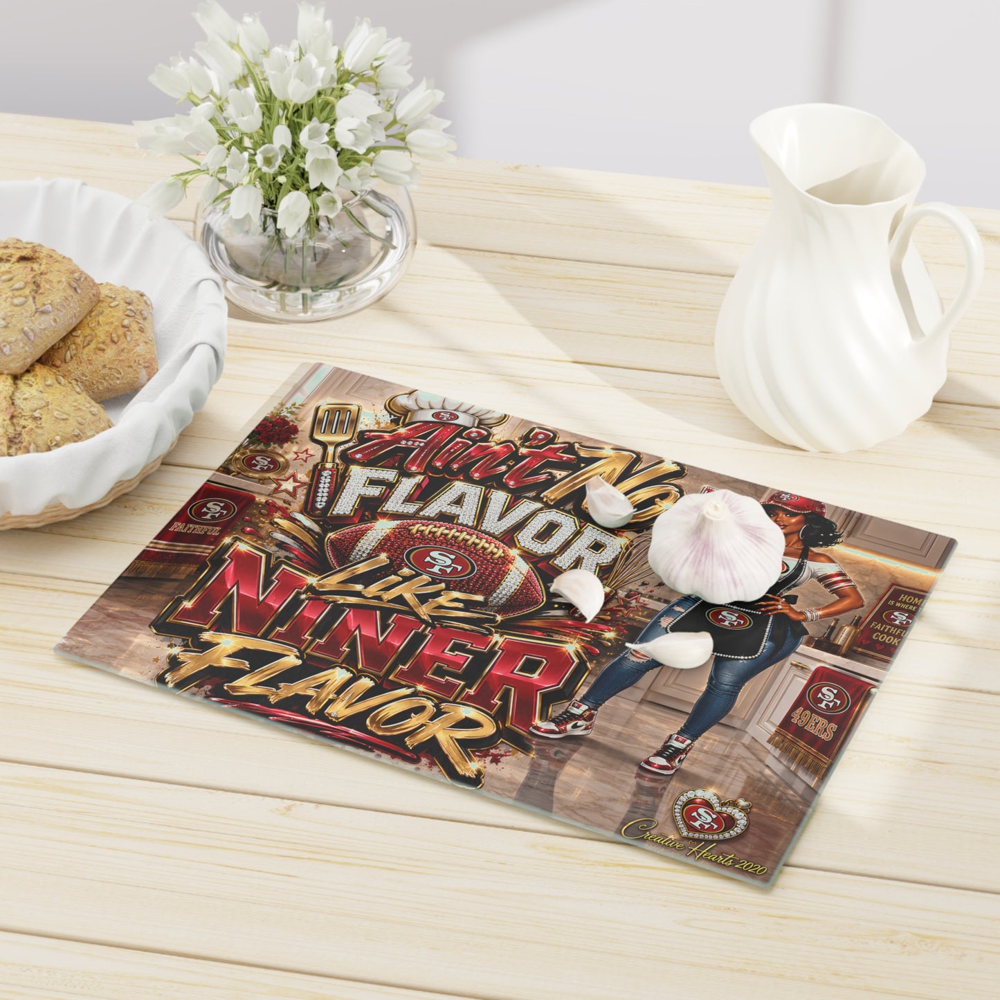 Ain't No Flavor Like Niner Flavor Cutting Board — San Francisco 49ers Fan Kitchen Board