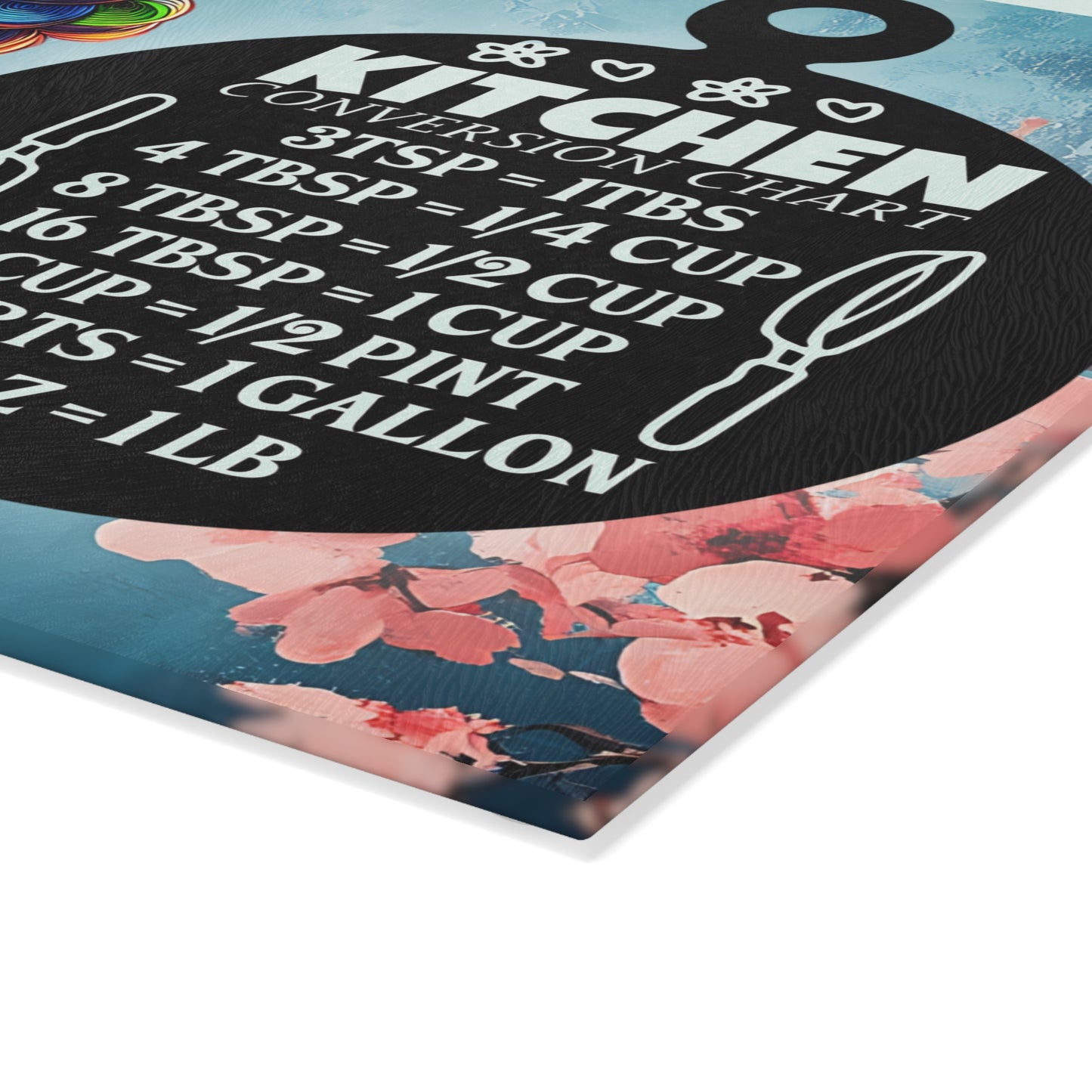 Glass Cutting Board — Funny Sassy Grandma Kitchen Conversion Chart Design