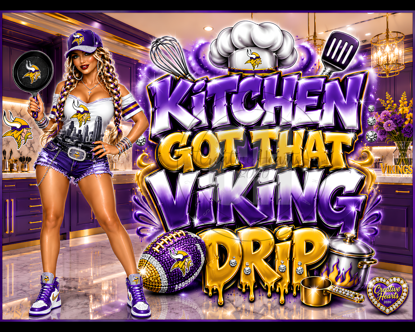 Cutting Board — Kitchen Got That Viking Drip Football Fan Serving Board