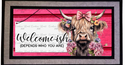 Cute Pink Cow Welcome-ish Doormat