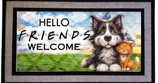 Hello Friends animal doormat