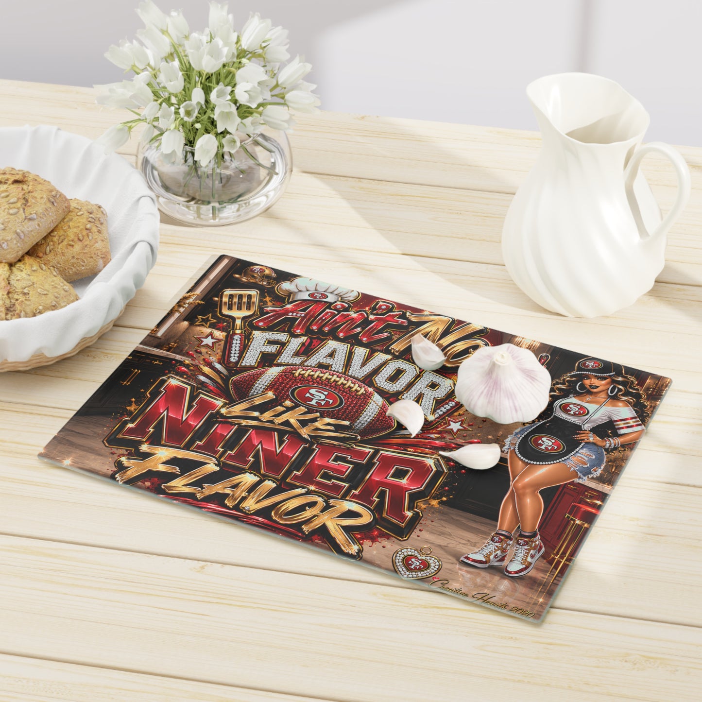 San Francisco Niner Flavor Cutting Board — "Ain't No Flavor Like Niner Flavor" Football Kitchen Cutting Board