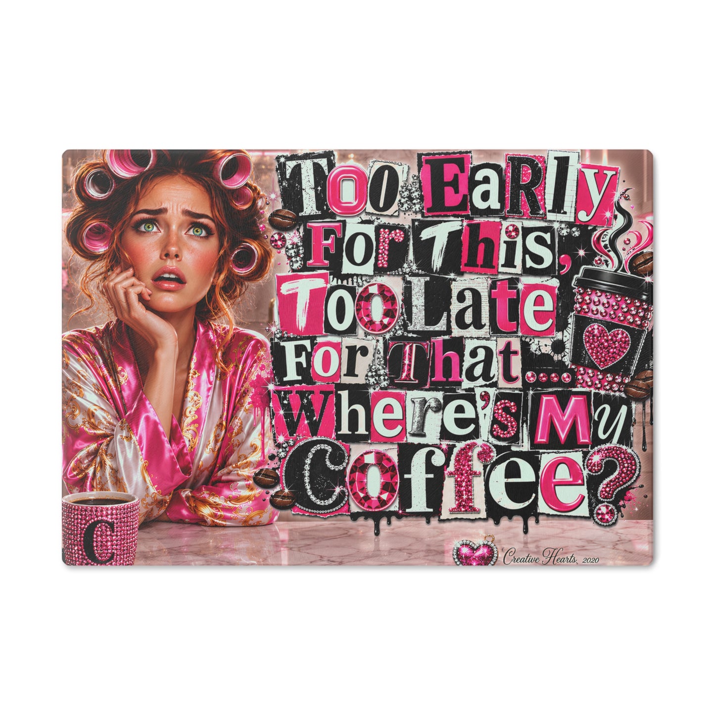 Cutting Board - "Where's My Coffee?" Funny Morning Quote Decorative Kitchen Board