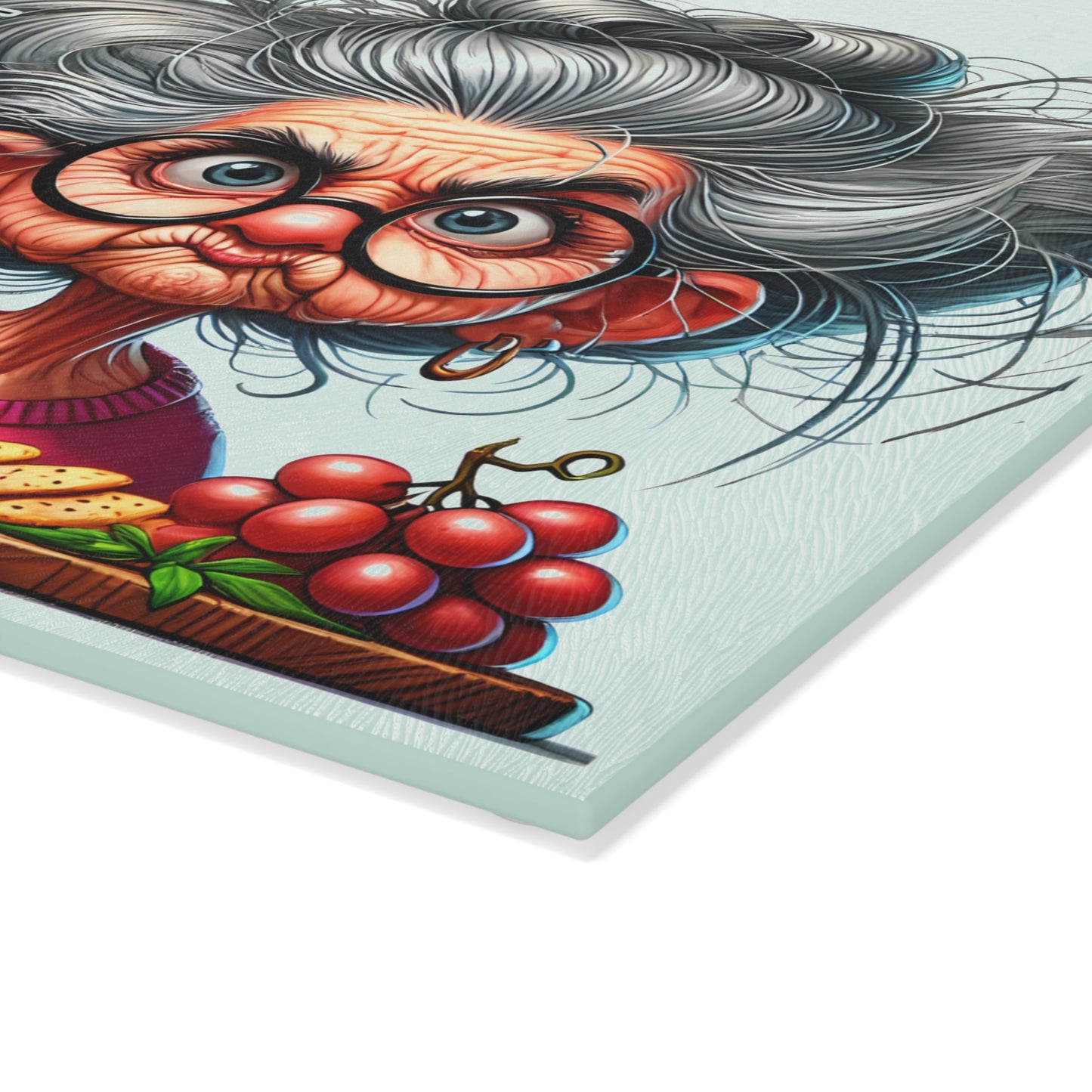Glass Cutting Board — Funny Kitchen Cheat Sheet with Grandma Conversion Guide