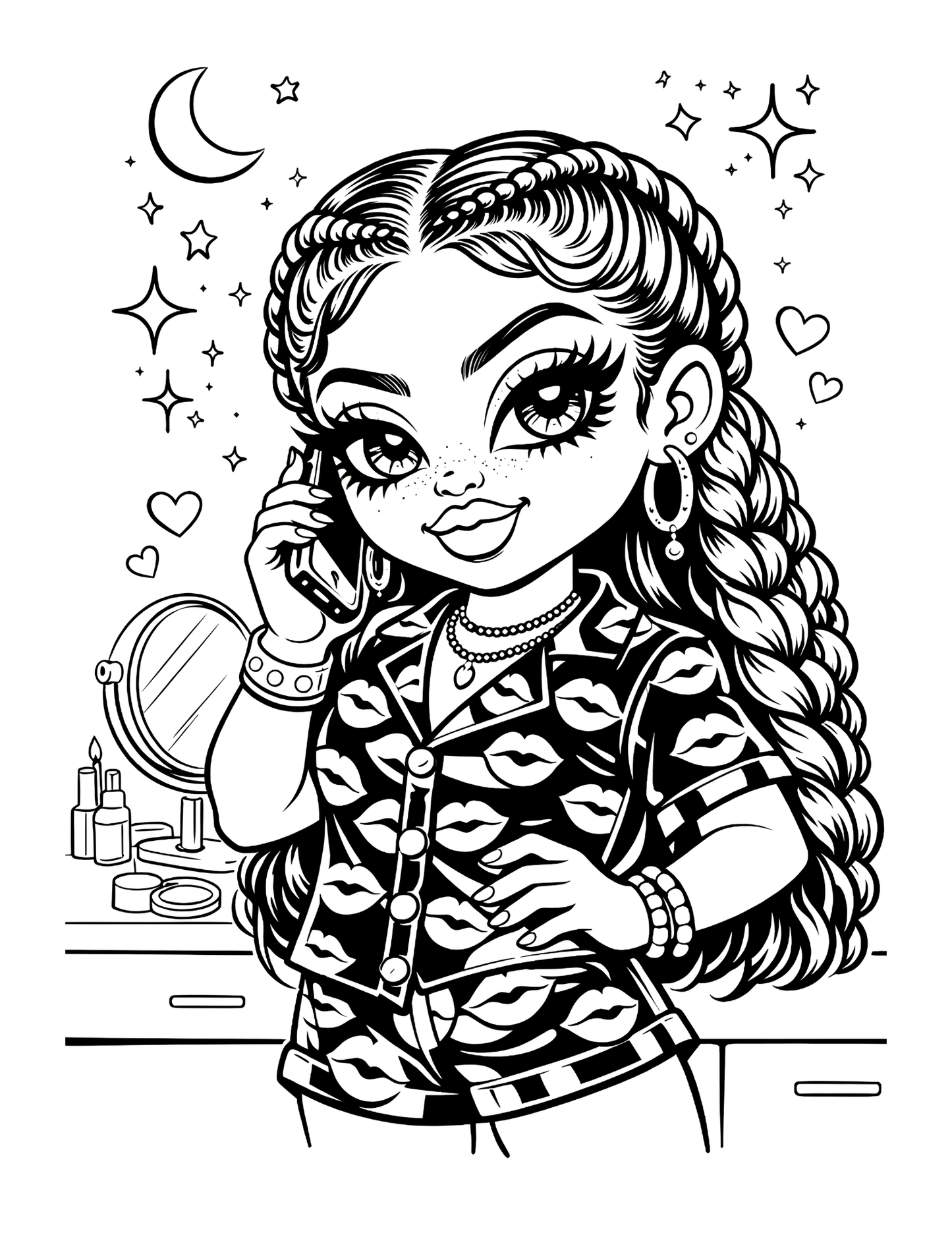 Cozy & Cute Coloring Book – 15 Unique Pages | Relax, Color & Unwind | Chibi Girl Aesthetic Coloring Book