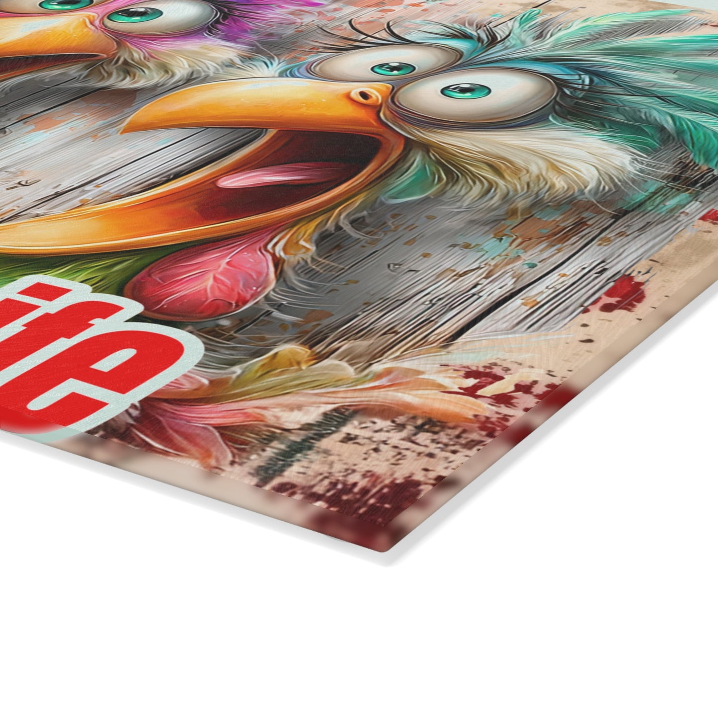 She's Got a Knife Glass Cutting Board — Funny Chicken Kitchen Decor
