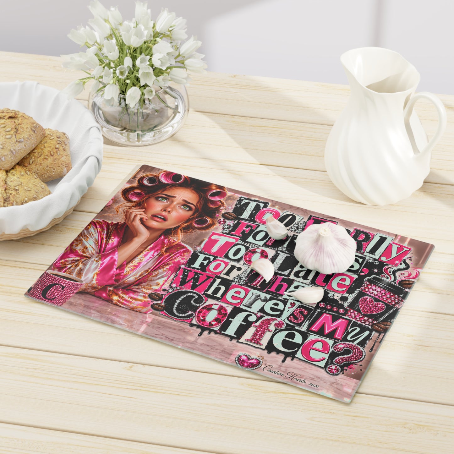 Cutting Board - "Where's My Coffee?" Funny Morning Quote Decorative Kitchen Board