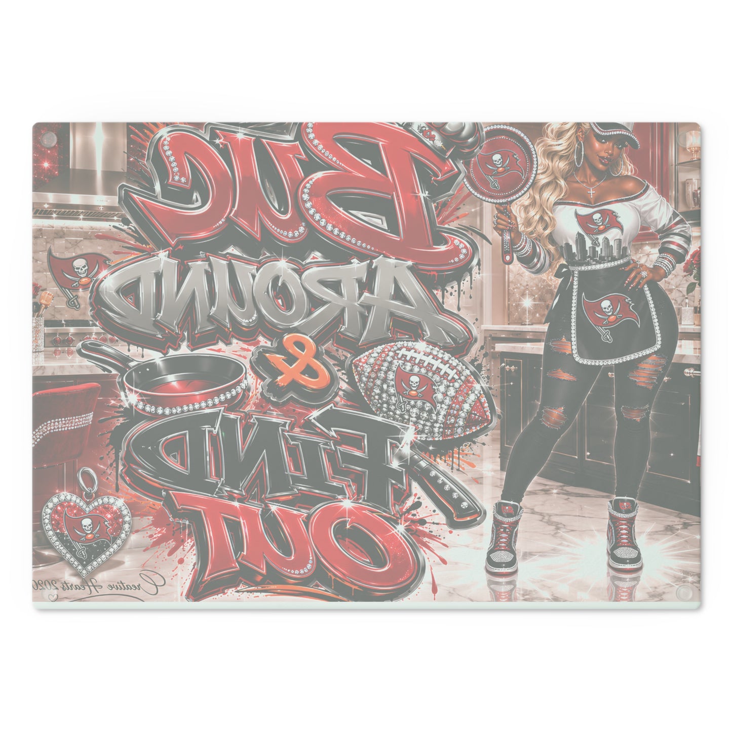 Buc Around & Find Out Cutting Board – Buccaneers Fan Kitchen Decor