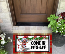Load image into Gallery viewer, Come In It's Lit (Granny Solo) Holiday Doormat
