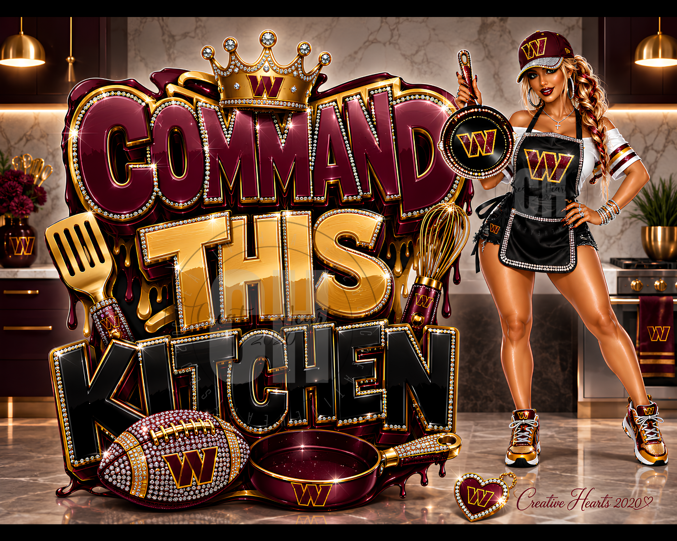 Command This Kitchen Cutting Board — Football Team Fan Chef Gift