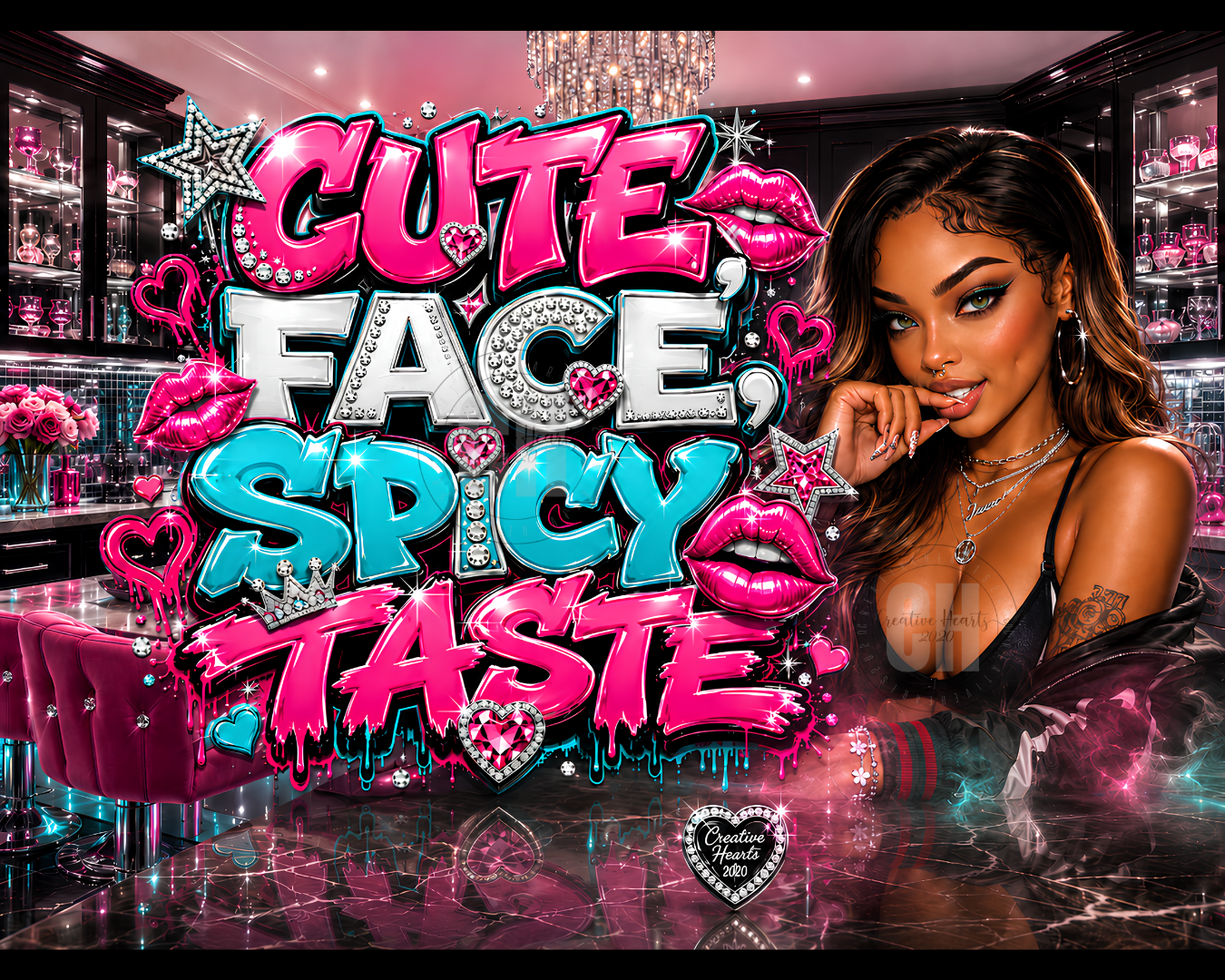 Cute Face Spicy Taste Glass Cutting Board – Glamorous Pop Art Kitchen Decor