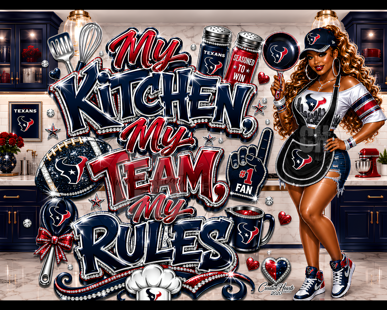 Houston Texans ‘My Kitchen, My Team, My Rules’ Decorative Cutting Board