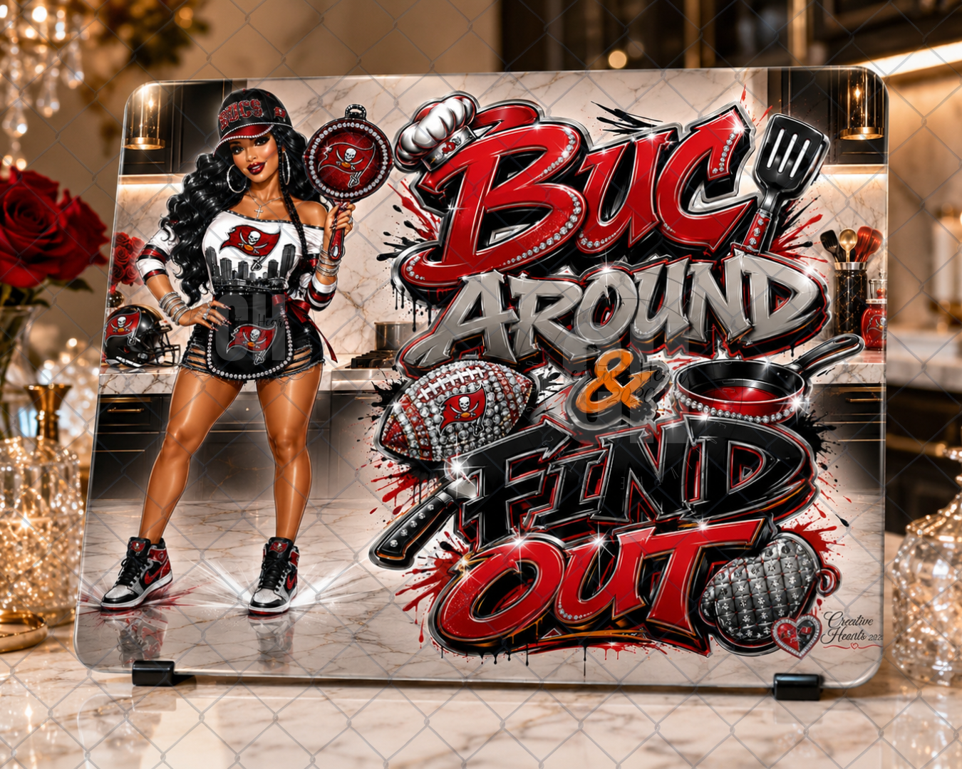Buc Around & Find Out Cutting Board – Bold Chef Pinup Kitchen Plaque