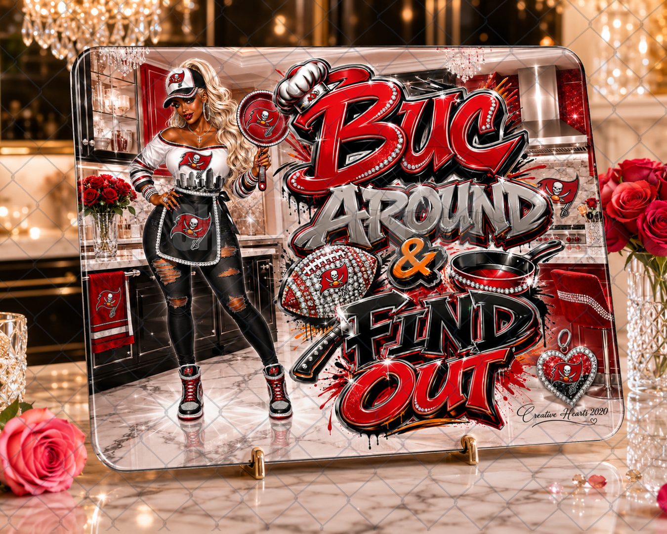 Buc Around & Find Out Cutting Board – Buccaneers Fan Kitchen Decor