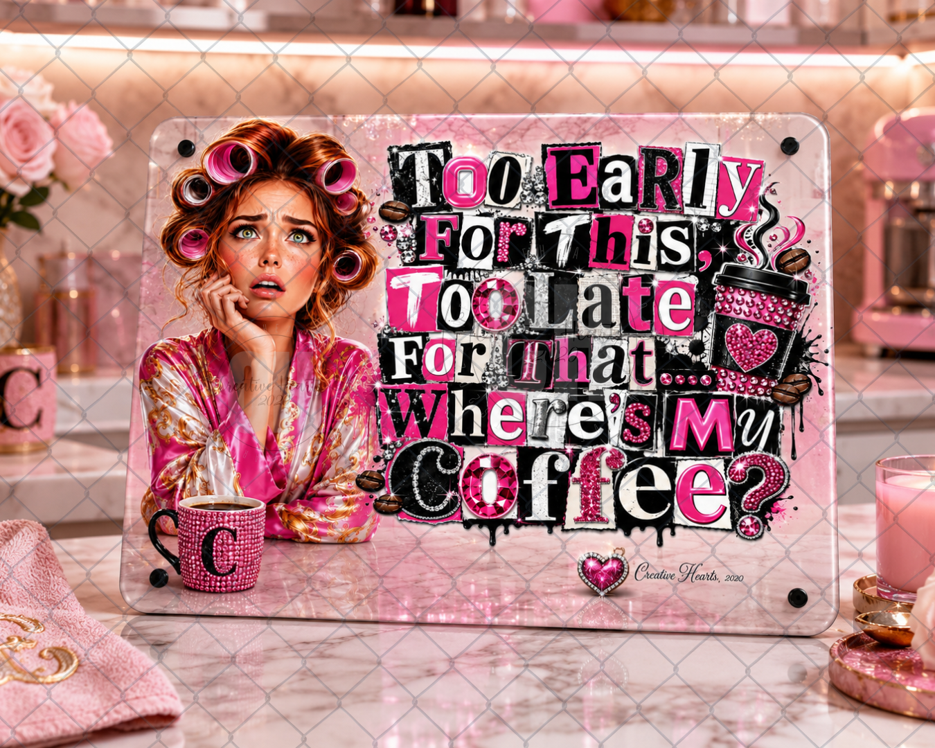Cutting Board - "Where's My Coffee?" Funny Morning Quote Decorative Kitchen Board