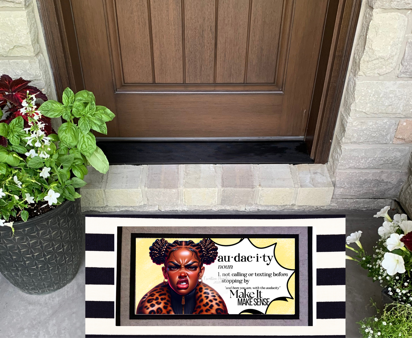 Funny Audacity Doormat | Sassy Welcome Mat for Entryway