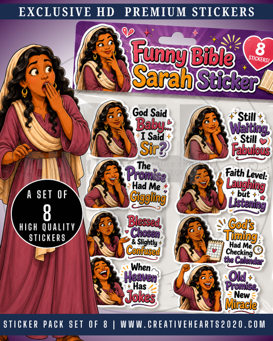 Funny Bible Sarah Sticker Pack – Digital Download ✝️