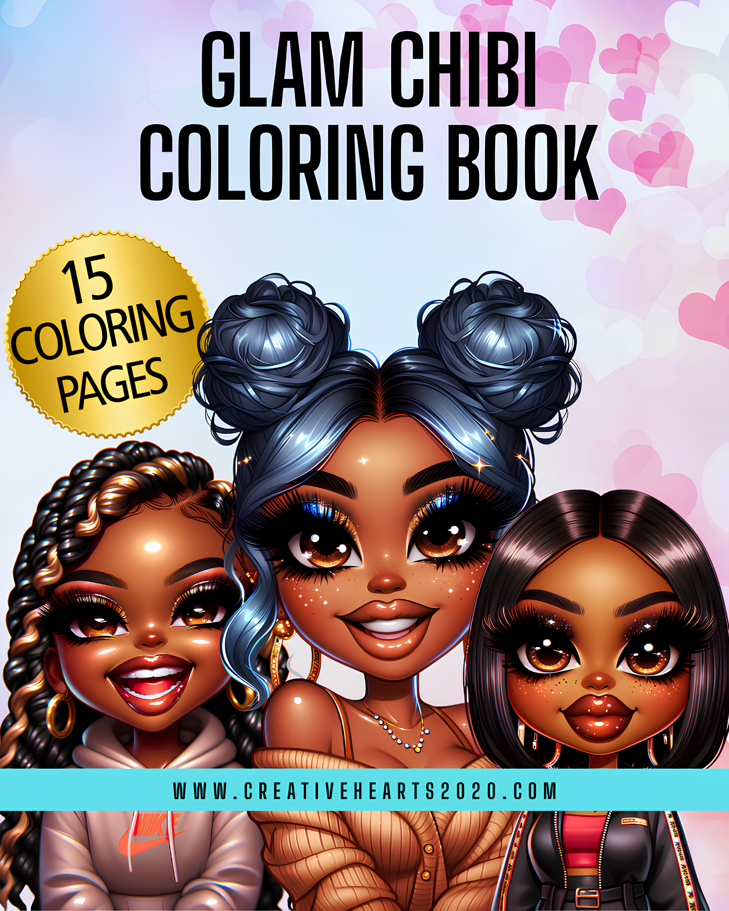 Glam Chibi Coloring Book | 15 Printable Pages | Digital PDF