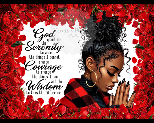 Glass Cutting Board — "God Grant Me the Serenity" Prayer Cutting Board