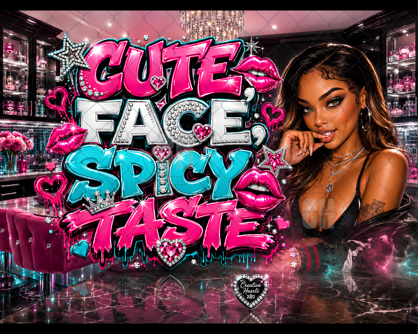 Cute Face Spicy Taste Glass Cutting Board – Glamorous Pop Art Kitchen Decor