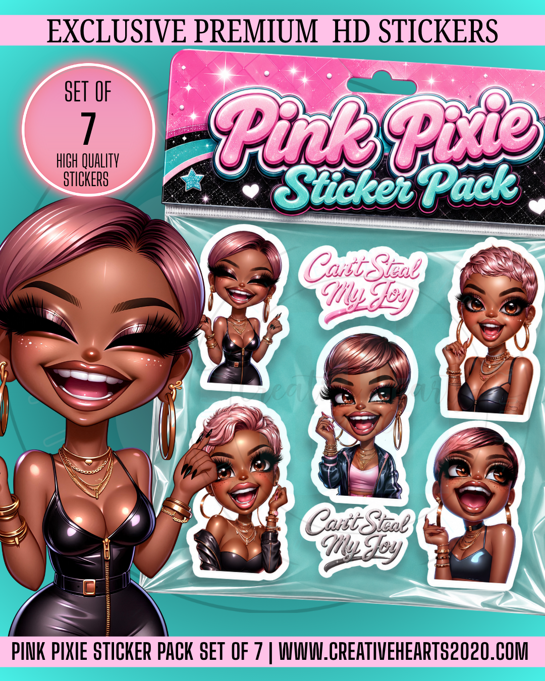 💞 Pink Pixie Sticker Pack | Set of 7 💞